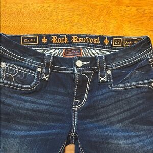 Rock Revival Women's Dark Blue Ankle Jeans